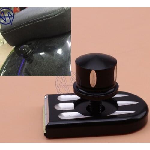 Knurled Billet Aluminum Screw Seat Bolt with Knob Cover Tab Bracket For 1996-2017 Harley Davidson Sportster Softail Dyna Touring