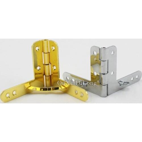 Brand New 50PCS 43X50mmX90° Metal Quadrant Hinges Jewelry Gift Box Wooden Cases Watch Cigar Box Hinges w Screws Gold/Silver