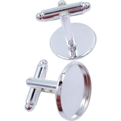 Wholesale 12mm 14mm 16mm 18mm 20mm Silver Plated Copper Blank Cufflinks Base Cuff Link Settings Cabochon Cameo Base CL002