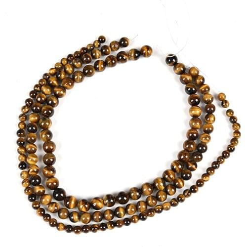 Wholesale Natural Stone Beads Yellow Tiger Eye Round Loose Beads For Diy Jewelry Making 15.5" Pick Size 4/6/8/10/12/14mm S3