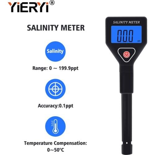 Yieryi Portable Salinity Meter Salinometer Halometer Salt Gauge Salty Brine Seawater Food Salinity Tester Salt Concentration