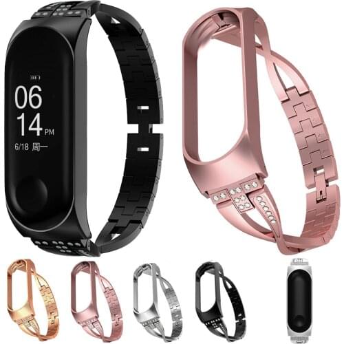 Wrist Strap For Xiaomi mi band 6 5 3 4 SmartWatch Mi Band 6 Stainless Steel Replacement luxury Bracelet Wristbands + Metal Case