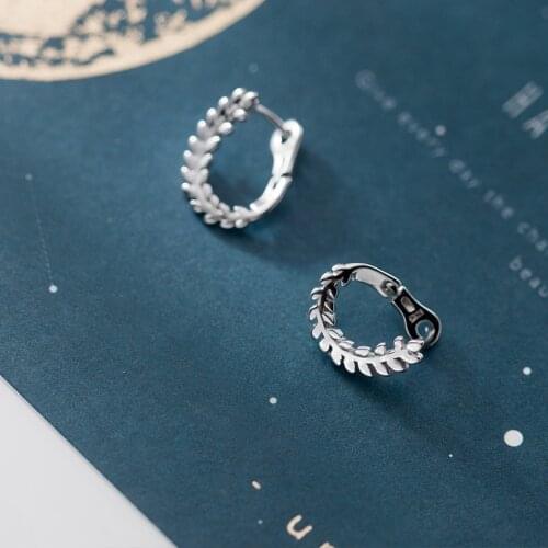100% Real 925 Sterling Silver Leaf Clip On Earrings Cute Plant Earrings for Women Girls Hypoallergenic Jewelry