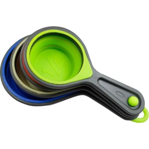 Silicone Collapsible Measuring Cups Dry Liquid Ingredients Kitchen Baking cooking Accessories Tools Measuring Spoons