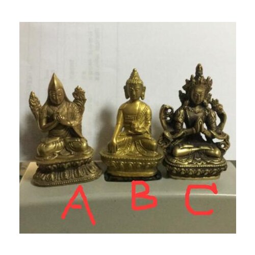 Tibet Brass Buddhism Ayutthaya Shakyamuni Sakyamuni brown Buddha Bowl Statue Figurine