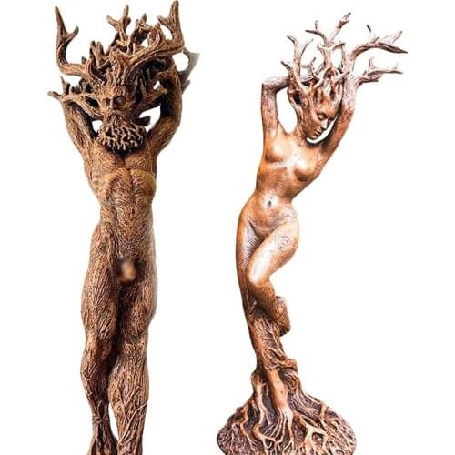 Forest God Statue Resin Handicraft Ornaments Tree Goddess Garden Decoration Simple Creative Patio Courtyard Micro Landscape