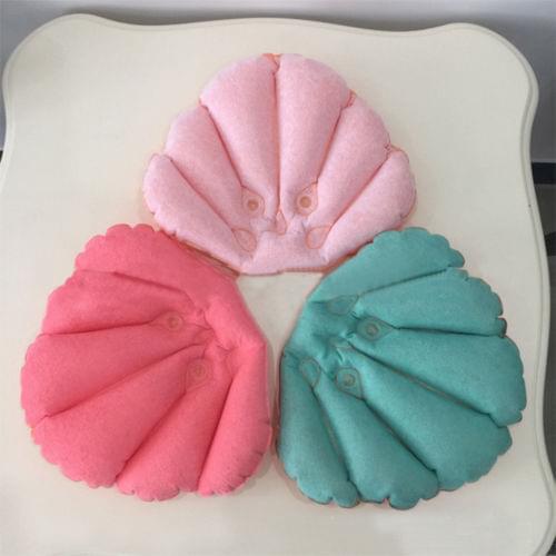 Comfortable Bath Tub PVC Foam Pillow Pad Headrest Inflatable Pillow Suction Cups