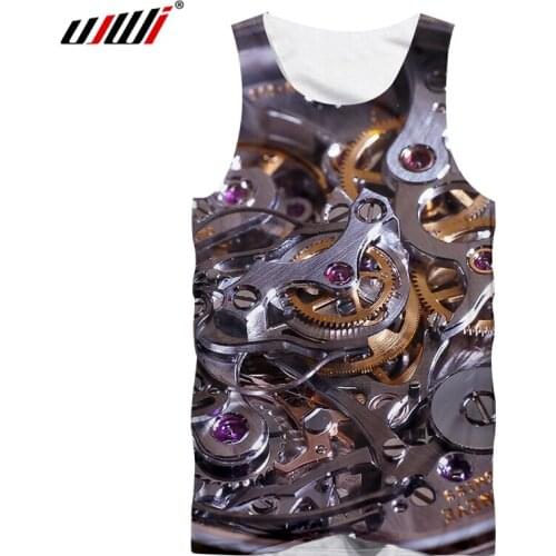 UJWI Summer Tops Unisex Hiphop Streetwear Casual Vest Singlets Women/men Funny Print Mechanical 3d Tank Top Plus Size 5xl