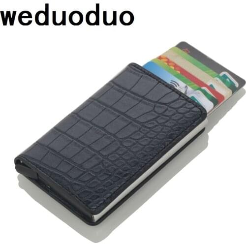 Weduoduo Men Card Holder Carbon fiber Credit Card Holder Super Light Business ID card Cases PU Leather Mini Wallet Dropshipping