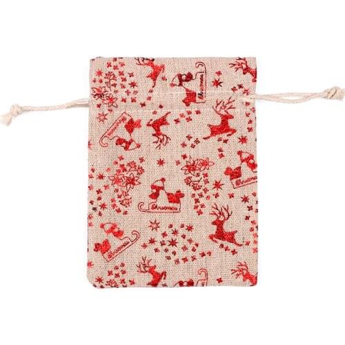 10Pcs Wedding Party Decoration Drawable Bags Sachet Pouches 9.5x13.5/12.5x17.5 Burlap Christmas Gift Bag Jewelry Packaging Bags