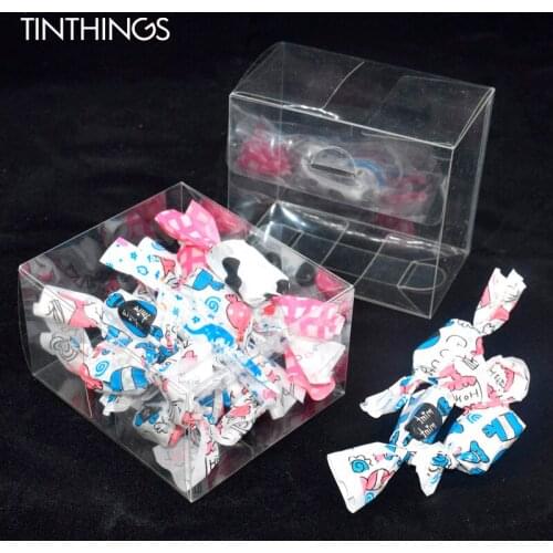 100PCS Clear Pvc Gift Box Packaging Storage Transparent Candy Box Plastic Snacks Chocolate Cookies Boxes Birthday Wedding Favor
