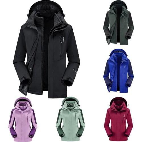 2 in 1 Outdoor Sports 12 Models Climb Mountaineering Skiing Mens Womens Couples Windbreaker Waterproof Hooded Jacket Coat L-8XL