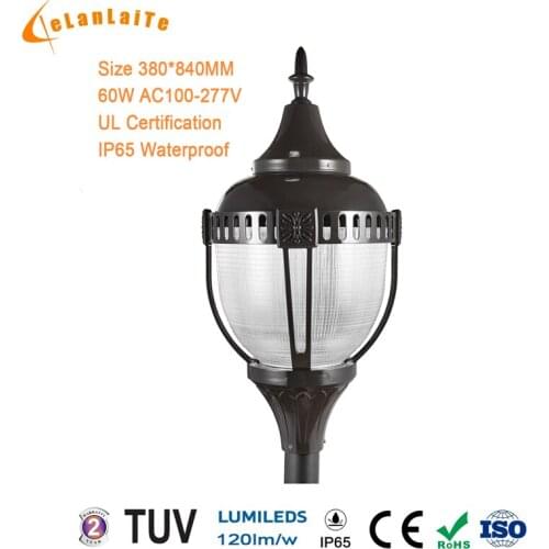 60w 6600lm IP65 Waterproof led outdoor lighting for streets post top led lights with Noble design