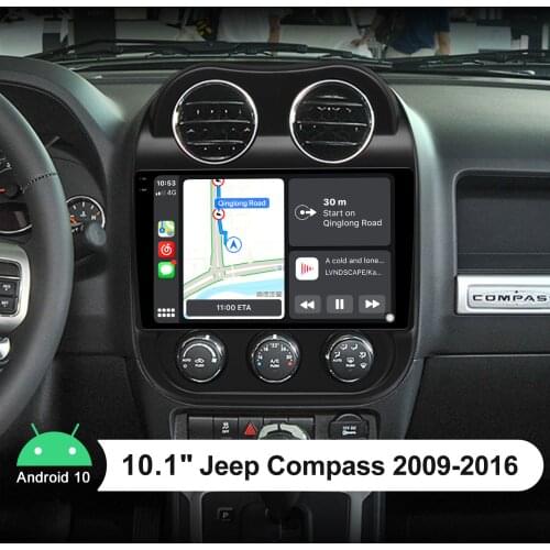 10.1” Car Radio Stereo Android 10 GPS Navigation System Car Multimedia Player For 2009-2016 Jeep Compass Support Back-Up Camera