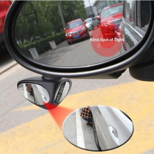 Car Blind Spot Double Mirror HD Convex Rear View Mirror Wide Angle Visible Front & Rear Wheel Blind Zone Mirror for All Cars