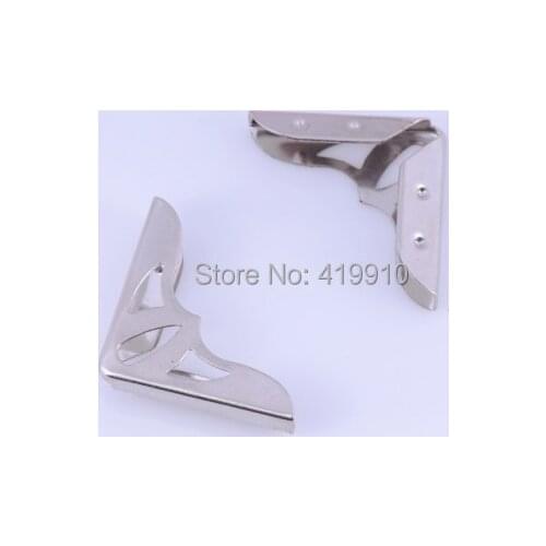 Free Shipping-100PCs Silver Tone Book Scrapbooking Albums Menus Folders Corner Protectors 22x22x31mm J1714