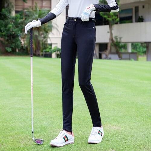 Spring summer ladies golf apparel Womens breathable quick-drying black golf trousers thin light elastic Slim golf sports pants