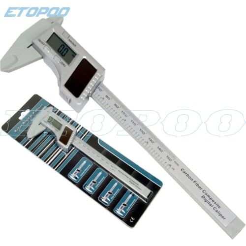 Solar Power Digital Caliper electronic Vernier Calipers Carbon Fiber Composite Micrometer LED Display thickness gauge