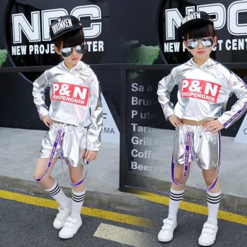 Childrens modern Dancing Costume childrens performance clothing girls jazz dance costumes Hip-hop dance suit clothing