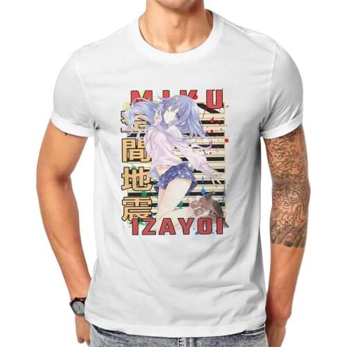 DATE A LIVE Anime Miku Izayoi Tshirt Black for Men Big size T Shirt Graphic Mens Tops Streetwear