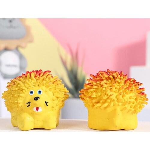 Dog Toy Strong Teeth Cleaning Chewing Playing IQ Puppy Dog Cartoon Hedgehog Shape Latex Molar Teeth Cleaning Sounding Pet Toys