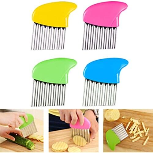 Stainless Steel Potato Chips Making Peeler Cutter Vegetable Kitchen Knives Fruit Tool Knife Accessories Wavy Cutter