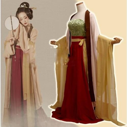 Yu Lin Ling Tang Palace Maid Costume High Waist Dress Tang Suit Female Costume Hanfu for Photography