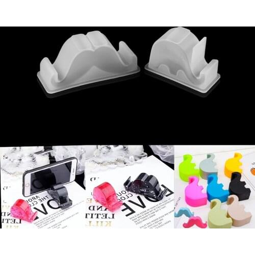 Phone Bracket Holder Silicone Mold Beard Elephant Shape UV Epoxy Resin Cellphone Holder Mould for DIY Craft Decora Making Tool