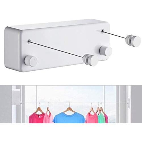 Indoor Clothesline Retractable Hangers For Clothes Horse Double-headed Steel Rope For Drying Clothes Rack Indoor Balcony