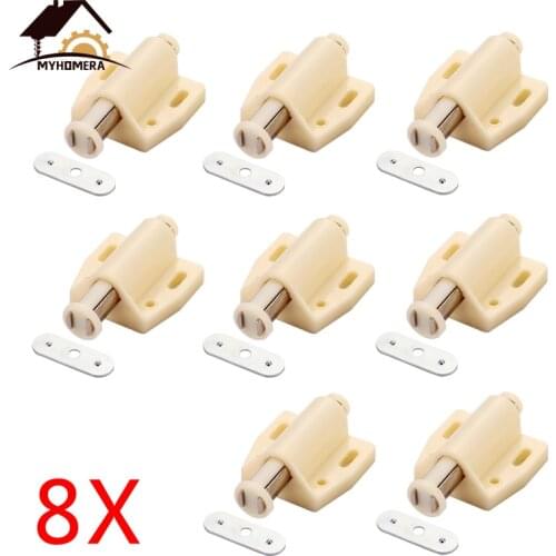 Myhomera 8X Cabinet Stopper Magnetic Push to Open Touch Catch Stop Quiet Closer Damper Buffer Kitchen Cupboard Door Magnet Set