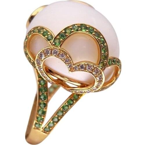 Fashion Flower Heart White Zircon Opal Rings for Women Wedding Engagement Anniversary Jewelry