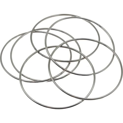 Chinese Linking Rings 6 Rings Set Magnetic Lock 30cm - Chrome Magic Tricks Gimmick Prop Magiciain Stage Illusion Mentalism Magia