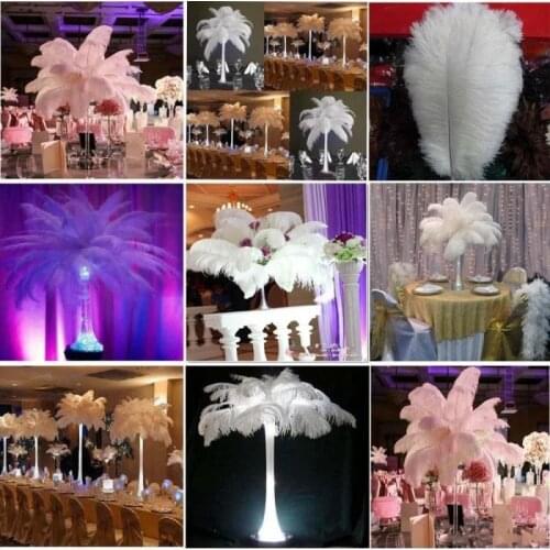 Whosale 100Pcs /lot 14-16 Inch White Ostrich Feather Plume Craft Supplies Wedding christmas Party Table Centerpieces Decorations