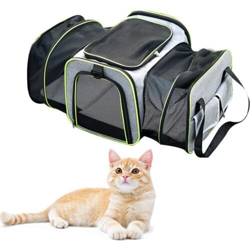 Pet Carriers Expandable Puppy Cat Car Travel Bag Breathable Carriers for Dogs Cat Expanded Bag Slings Tote for Small Cats Dogs
