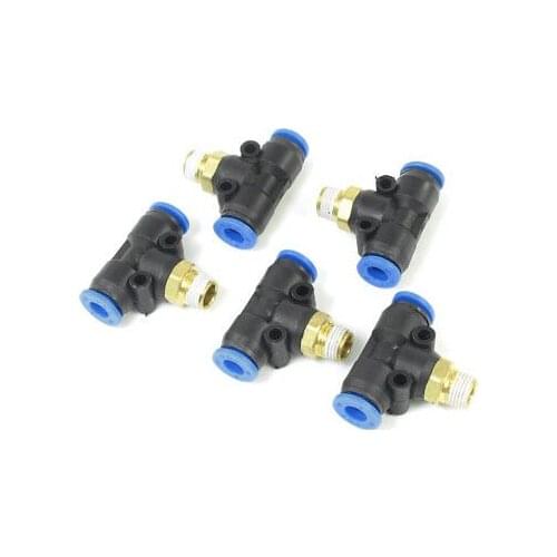 Pneumatic 6mm x 9mm T Joint One Touch Push In Connector Quick Fitting 5 Pcs
