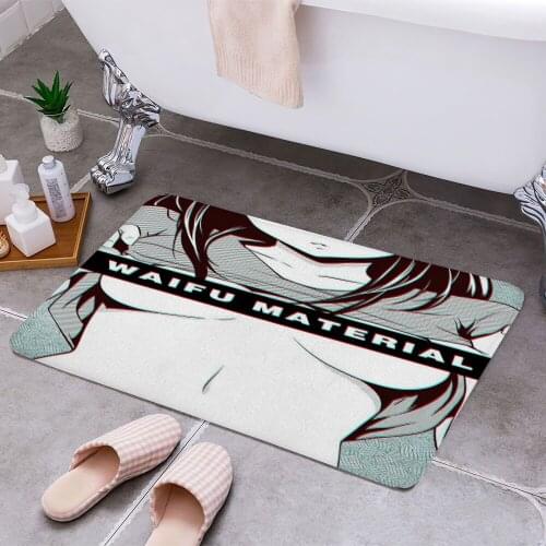 Waifu Material Cheaper Anti-slip Modern Area Rugs Living Room Balcony Bathroom Printed Carpet Doormat Hallway Bath Mat