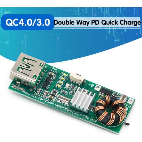 QC4.0 QC3.0 Double Way PD Mobile Phone Power Bank Quick Charge 3.7V to 5V 9V 4.5A 18W Type-C USB Boost Charger Circuit Board