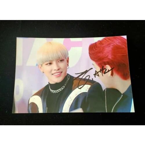 Hand signed ATEEZ HONG JOONG autographed photo K-POP 4*6 2021A