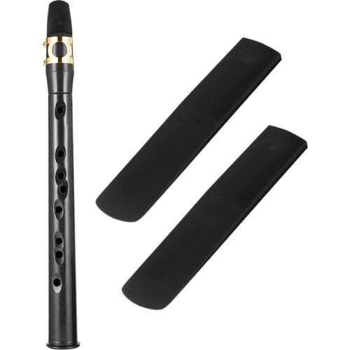 Black Saxophone Set Mini Pocket Bb Saxophone Alto Mouthpiece ABS Sax with 2 Reeds Woodwind,1Storage Bag,for Beginners