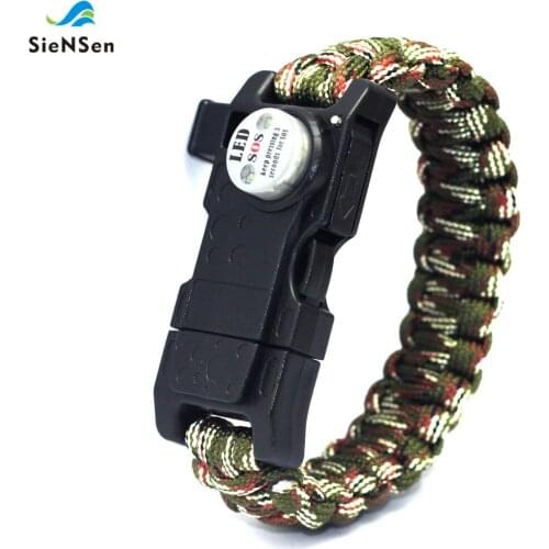 SieNSen Camping Hiking Emergency Tactical Survival Braided Camp Equipment Rescue Umbrella Rope Outdoor Bracelets Umbrella Rope