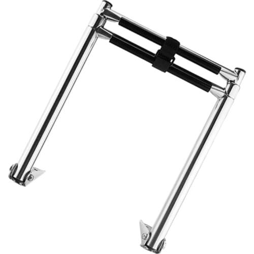 066E Anti-rust Boat Ladder Folding Telescopic 304 Stainless Steel Marine Launch Ladder 2 Steps Invisible Under the Platform