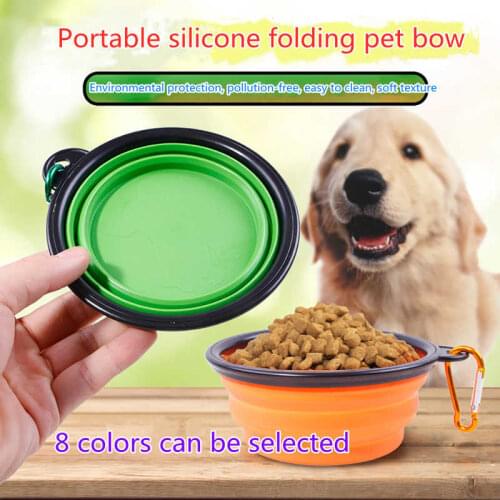 Collapsible Dog Pet Folding Silicone Bowl Outdoor Travel Portable Puppy Food Container Feeder Dish Bowl Dropshipping