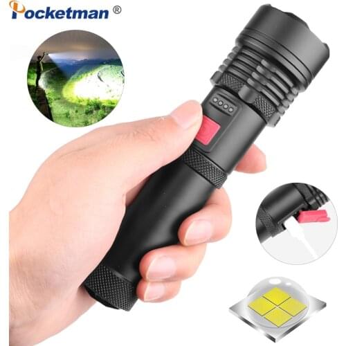 8000Lums LED Flashlight Tactical torch powerful usb Rechargeable lamp XHP50 light 5 Modes flashlights Best Camping, hunting