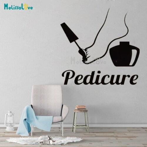 Pedicure Nail Design Beauty Salon Decal Store Girls Room Window Decor Removable Vinyl Wall Art Sticker Mural BD788