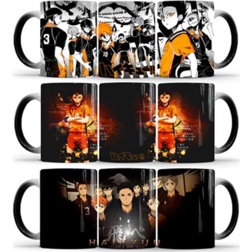 1Pcs New 350mL Anime Haikyuu Magic Mugs Temperature Color Changing Mugs Heat Sensitive Cup Coffee Tea Milk Mug Gifts for Friends