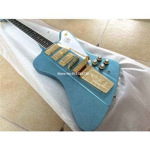 High quality customized version of special-shaped electric guitar blue silver pink gold accessories can be customized