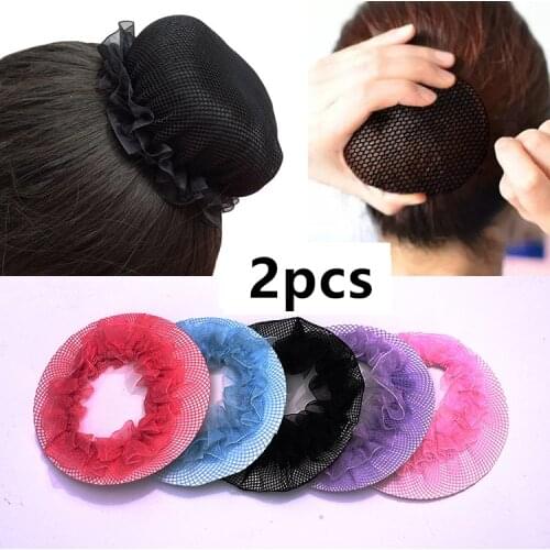 2pcs Women Ballet Dance Skating Snoods Hair Net Bun Cover Black High quality Wig Cap Hair net for Weave Hairnets Wig Nets