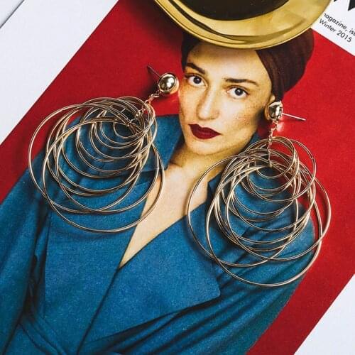 Brincos Sale Brinco Metal Golden Long Big Geometric Earrings Women In Jewelry Chain Retro Falling Overhang Summer Female 2021