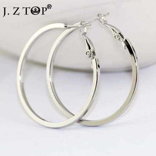 Classic big Hoop Earrings female plating Party prom circle earrings for women fashion Jewelry aros de acero inoxidable