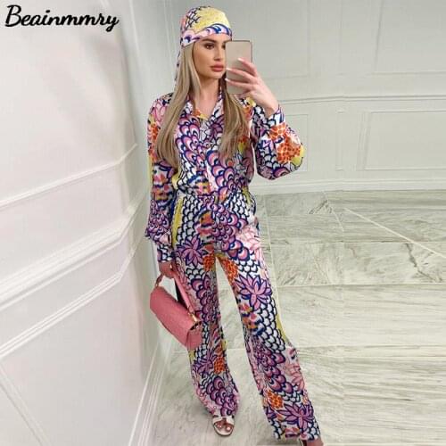 2021 Za Autumn Women Elegant Red Print Long Sleeve Top Blouses Shirt Y2K And Pants Sets Casual Three Piece Set Outfits